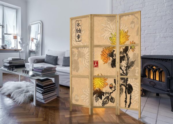 Japanese Room Divider - Style: Chrysanthemums - Image 3