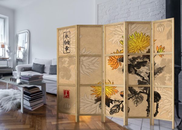 Japanese Room Divider - Style: Chrysanthemums II - Image 3