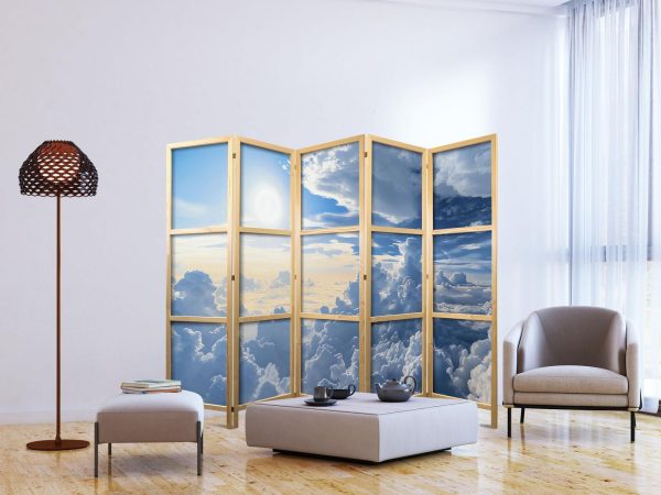 Japanese Room Divider - Symphony of Light: Sun and Clouds Collaborating on a Beautiful Sky - Image 3