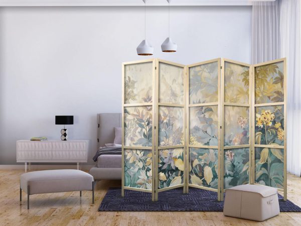 Japanese Room Divider - Tapestry Pattern with Meadow and Flowers - Kilim with a Spring Motif - Image 2
