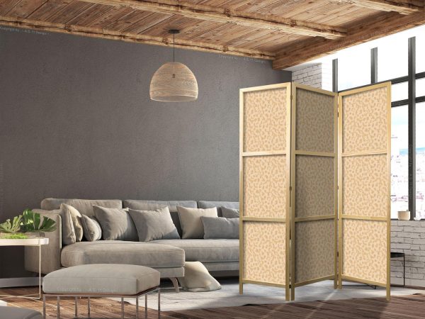 Japanese Room Divider - Tiny Dots - Optimistic Pattern in Peach Colors - Image 3