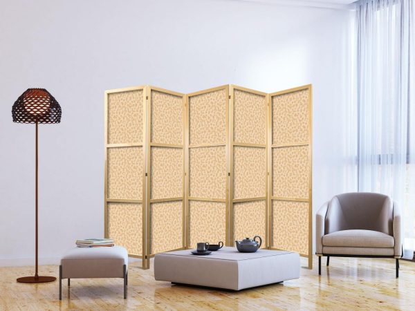 Japanese Room Divider - Tiny Dots - Optimistic Pattern in Peach Colors - Image 3