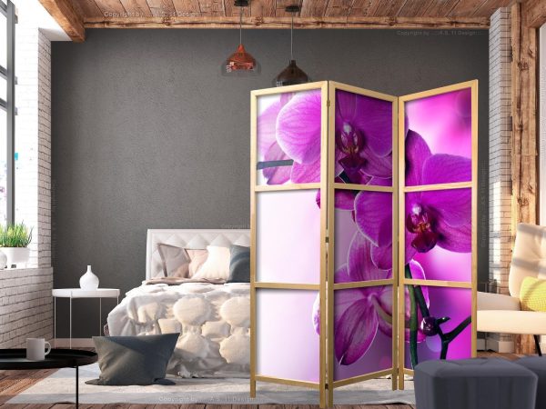 Japanese Room Divider - Violet Orchids I - Image 2