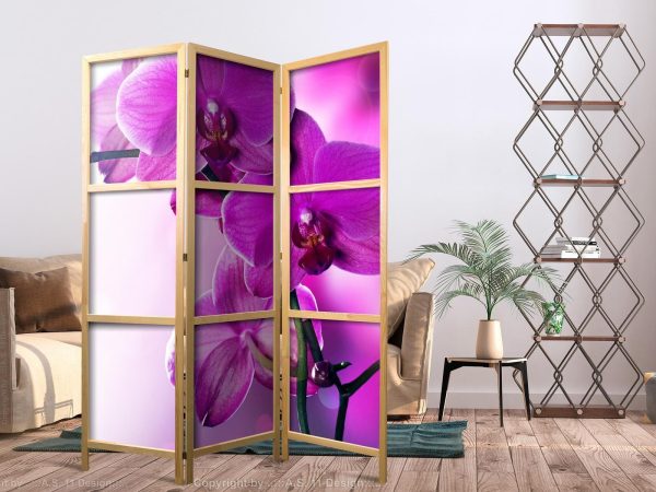 Japanese Room Divider - Violet Orchids I - Image 3