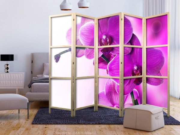 Japanese Room Divider - Violet Orchids II - Image 2