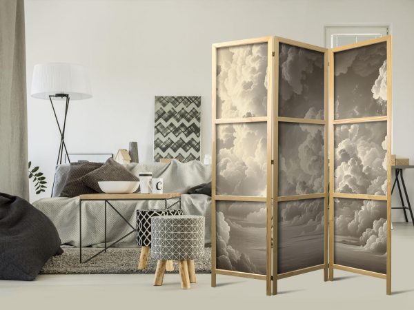 Japanese Room Divider - Whisper of Illuminated Clouds: Soft Play of Light in the Theater of the Heavens - Image 2