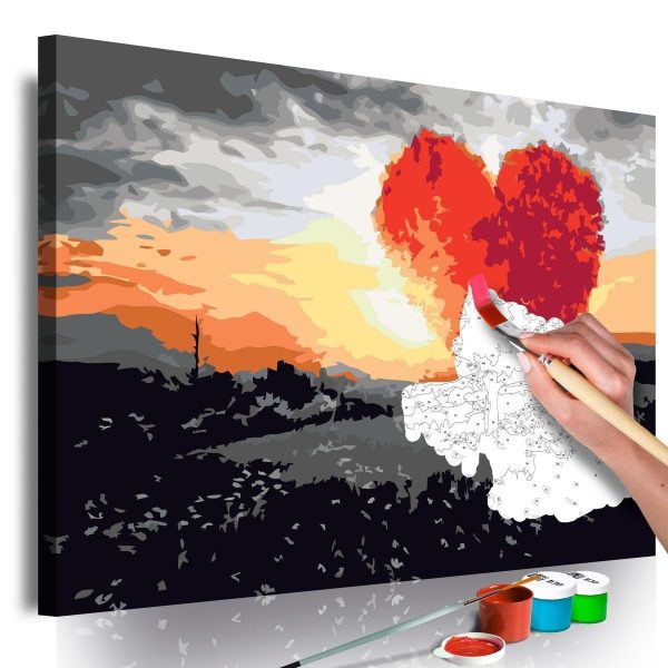 Paint By Numbers Kit - Heart-Shaped Tree (Sunrise)