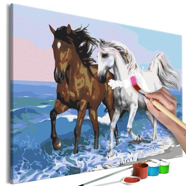 Paint By Numbers Kit - Horses at the Seaside