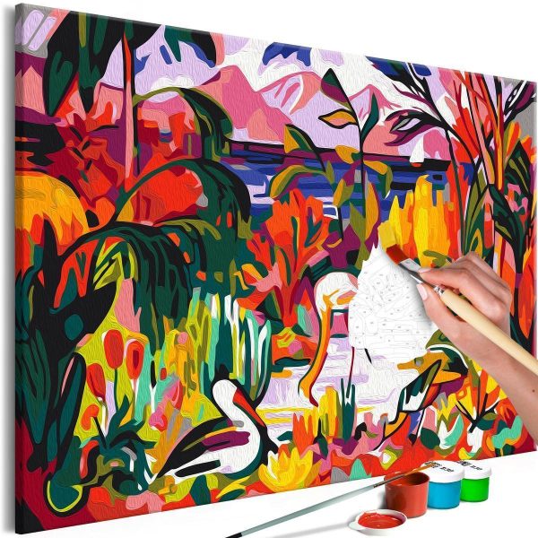 Paint By Numbers Kit - Jean Metzinger: Paysage coloré aux oiseaux aquatiques