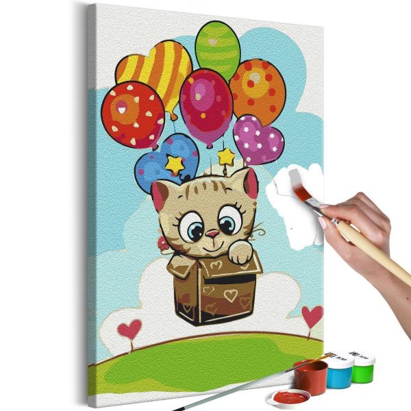 Paint By Numbers Kit - Kitten With Balloons