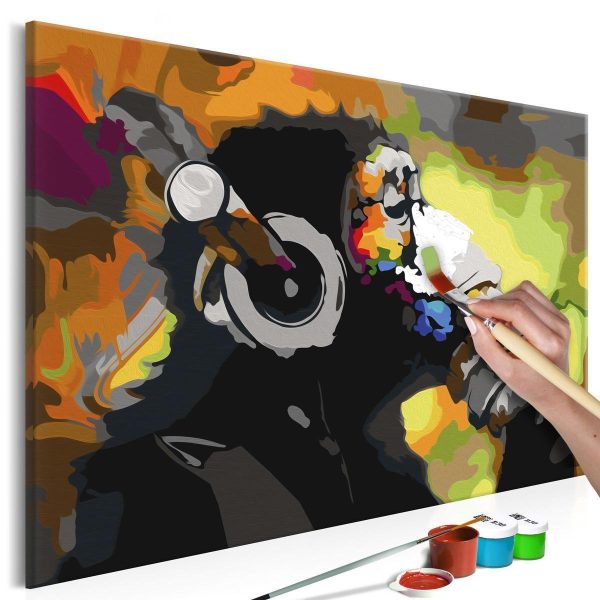Paint By Numbers Kit - Monkey In Headphones (Multi Colour)