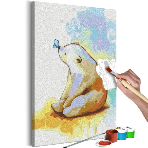 Paint By Numbers Kit - Teddy Bear and Butterfly