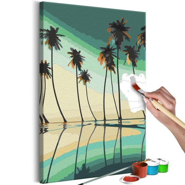 Paint By Numbers Kit - Turquoise Palm Trees