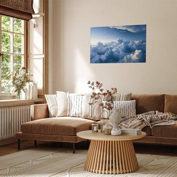 Poster - Aerial Landscapes: Sunbeams Illuminating Puffy Cloud Formations