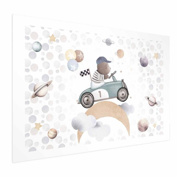 Poster - Bear in a Race Car