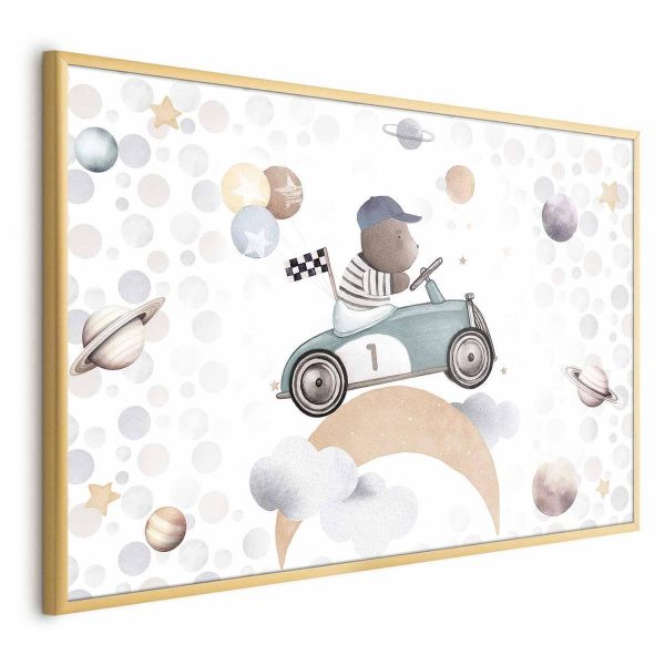 Poster - Bear in a Race Car