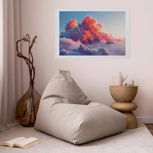 Poster - Dusk Spectacle: Clouds in Shades of Pink and Purple