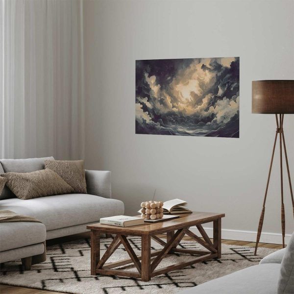 Poster - Epic Play of Light: The Sun Battling for Dominance Over the Clouds