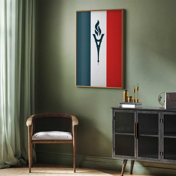 Poster - French Flag with a Torch