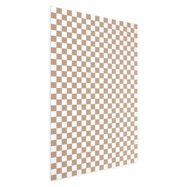 Poster - Geometry and Browns - a chessboard pattern in neutral shades