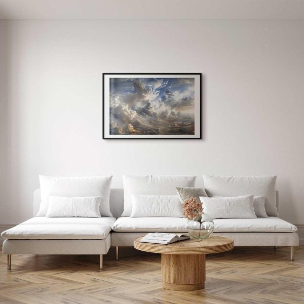 Poster - Golden Reflections on Clouds Announcing Dusk
