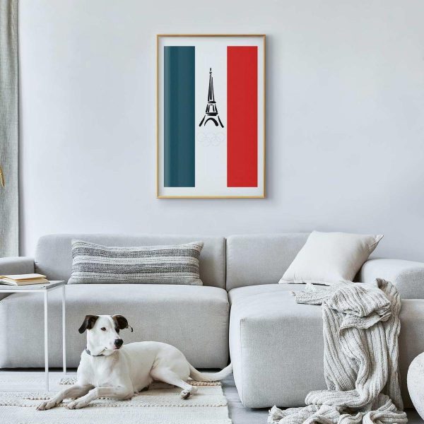Poster - Graphic Eiffel Tower Against the French Flag
