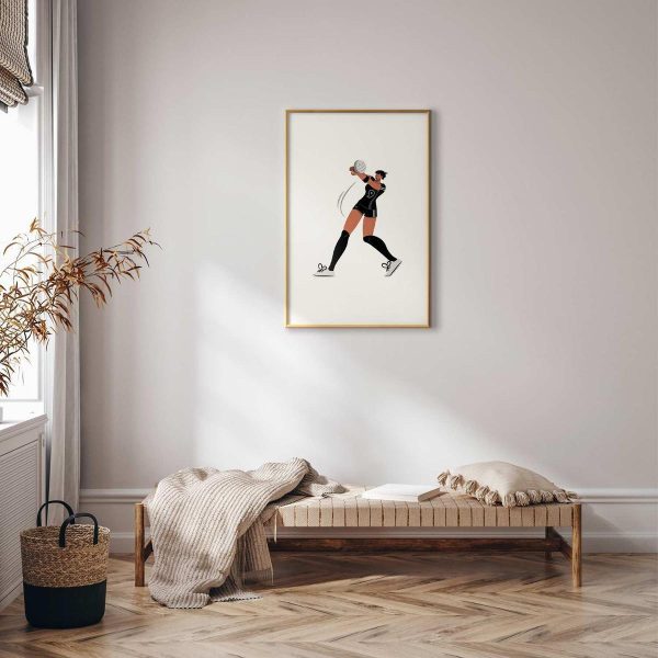 Poster - Illustration - Female Volleyball Team Player