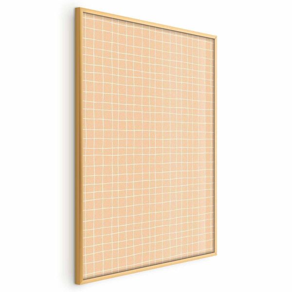 Poster - Lines and Noise - a wavy grid in shades of orange