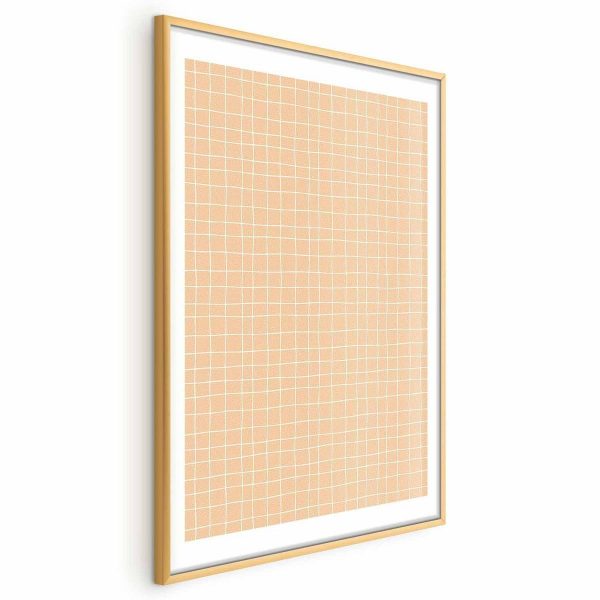 Poster - Lines and Noise - a wavy grid in shades of orange