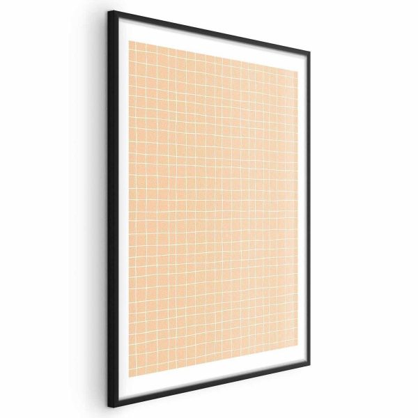 Poster - Lines and Noise - a wavy grid in shades of orange