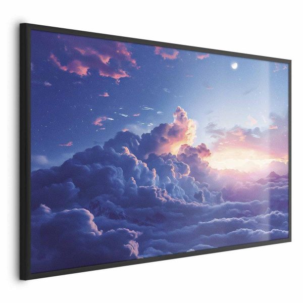 Poster - Night Concert in the Mountains: Clouds Illuminated by the Last Rays of the Sun
