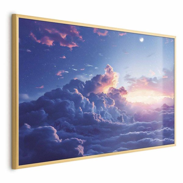 Poster - Night Concert in the Mountains: Clouds Illuminated by the Last Rays of the Sun
