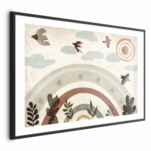 Poster - Rainbow and Birds