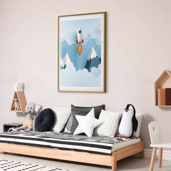 Poster - Rocket in the Clouds