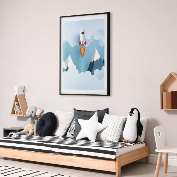 Poster - Rocket in the Clouds
