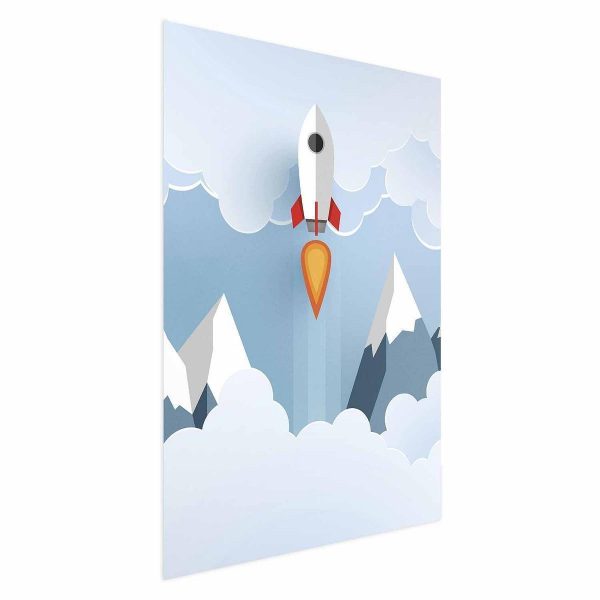 Poster - Rocket in the Clouds