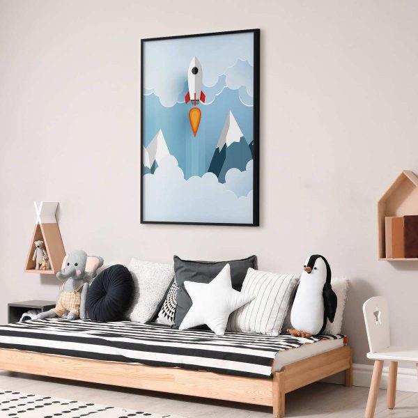 Poster - Rocket in the Clouds