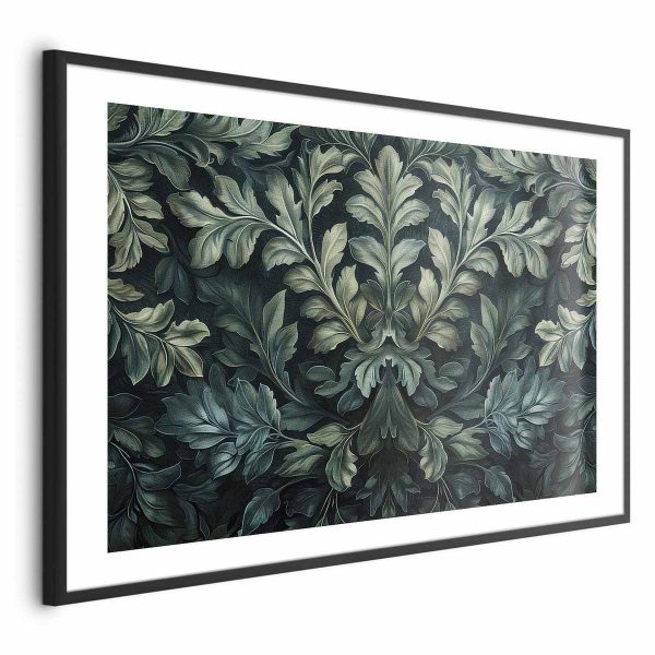 Poster - Victorian Leaves in Dark Greens