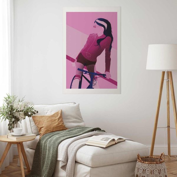 Poster - Woman on a Bicycle