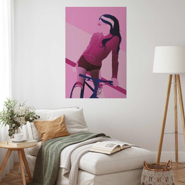 Poster - Woman on a Bicycle
