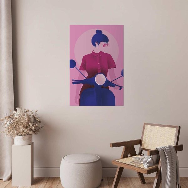 Poster - Woman on a Scooter