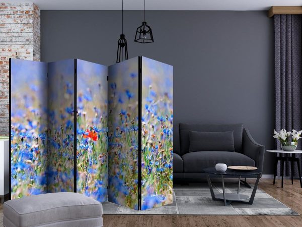 Room Divider - A sky-colored meadow - cornflowers II