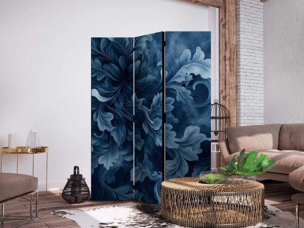 Room Divider - Abstract Ornaments - Dark Blue Victorian Leaves - Image 3