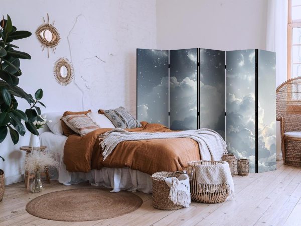 Room Divider - Astral Calm: Stars Scattered Above Gentle Clouds