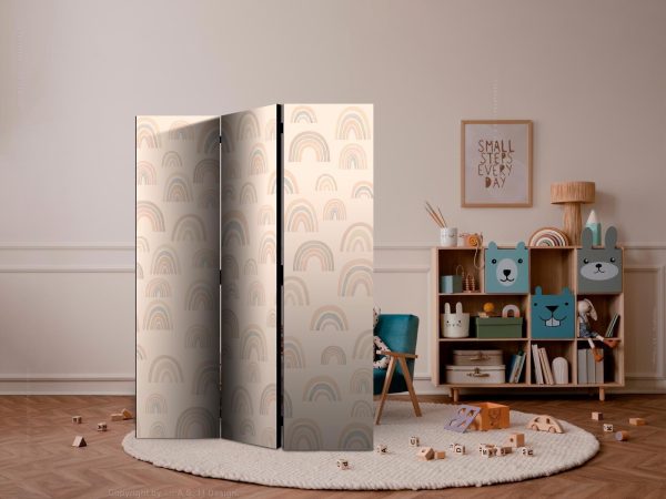 Room Divider - August Sky - Rainbows of Various Sizes in Muted Colors - Image 2