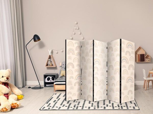 Room Divider - August Sky - Rainbows of Various Sizes in Muted Colors
