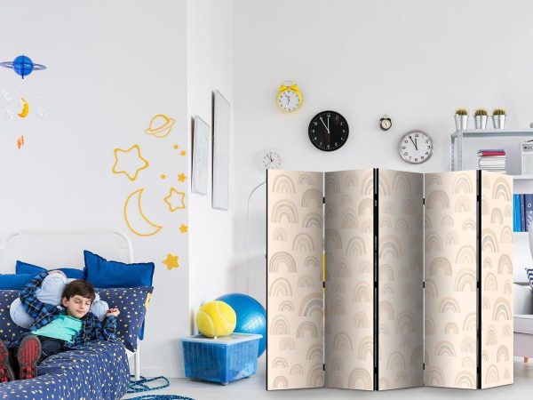 Room Divider - August Sky - Rainbows of Various Sizes in Muted Colors