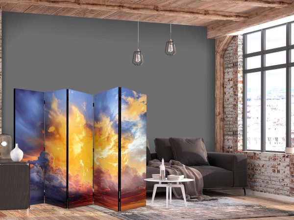 Room Divider - Beautiful Sunset - Clouds in Warm Tones