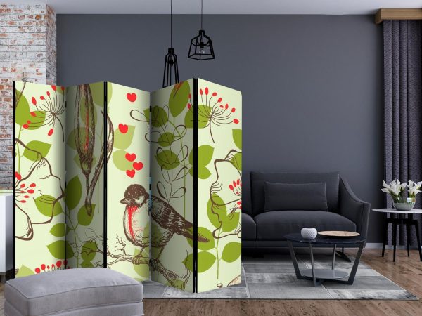 Room Divider - Bird and lilies vintage pattern II - Image 2
