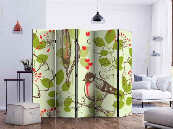Room Divider - Bird and lilies vintage pattern II - Image 3